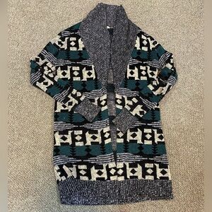 Ecoté Mosaic Style Long Cardigan